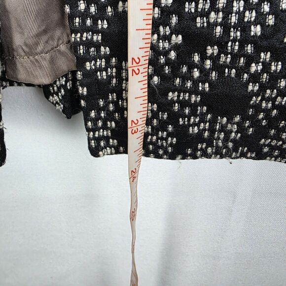Lafayette 148 Sz 4 Black White Mod Fly-Away Chic Blazer Jacket Gossip Girl - Picture 6 of 6